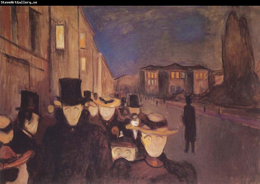 Edvard Munch Spring Evening on Karl Johan Street